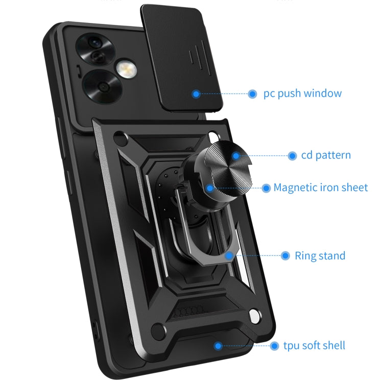 For OPPO A79 5G Global Sliding Camera Cover Design TPU Hybrid PC Phone Case(Mint Green) - OPPO Cases by PMC TechLife | Online Shopping South Africa | PMC TechLife