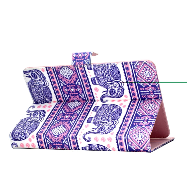 For 10 inch Universal Tablet PC Colored Drawing Pattern Horizontal Flip PU Leather Case with Holder & Card Slot(Totem Elephant) - 7 inch by PMC TechLife | Online Shopping South Africa | PMC TechLife | Buy Now Pay Later Mobicred