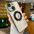 For iPhone 13 Transparent Electroplated PC MagSafe Phone Case(Green) - iPhone 13 Cases by PMC TechLife | Online Shopping South Africa | PMC TechLife | Buy Now Pay Later Mobicred
