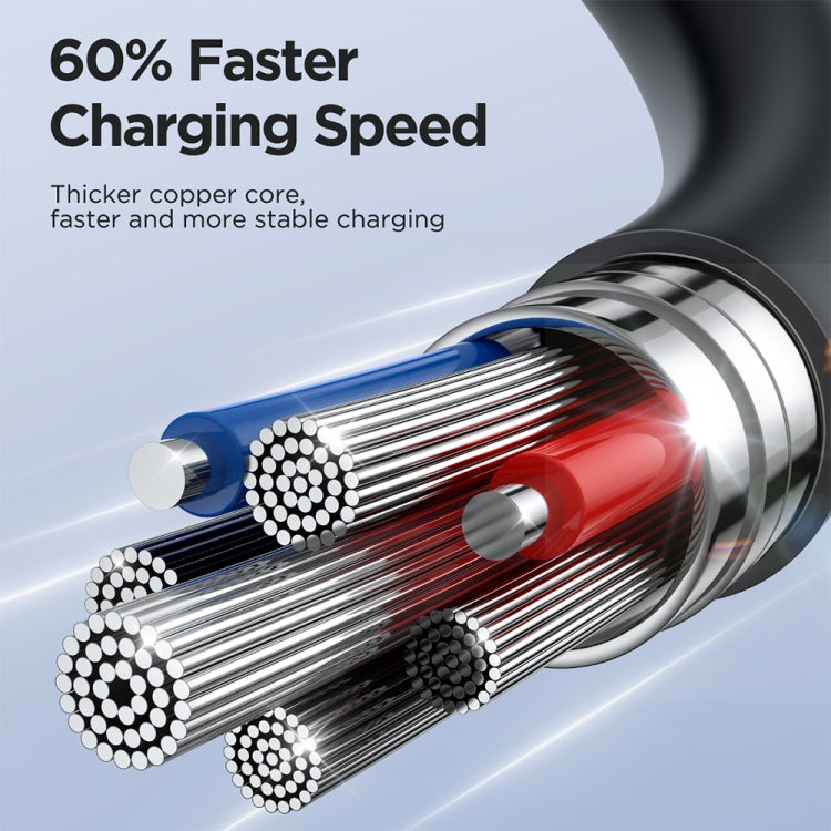 JOYROOM SA38-CC3 60W USB-C / Type-C to USB-C / Type-C Coiled Fast Charging Data Cable, Length:1.5m(Black) - free shipping - PMC TechLife - Order now!