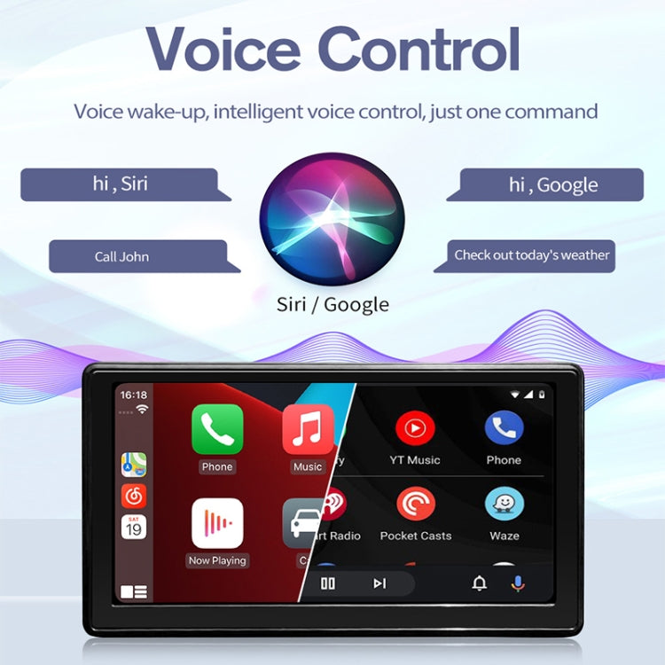 X70-1 Car 7 inch IPS Portable Smart Screen Wireless Screen Projection Carplay Android Auto(Black) - Car Monitor by PMC TechLife | Online Shopping South Africa | PMC TechLife | Buy Now Pay Later Mobicred