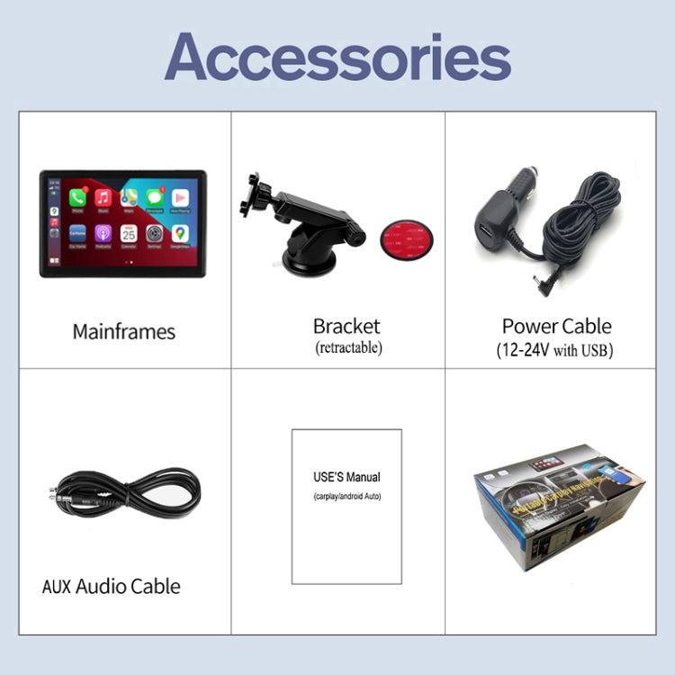 X70-1 Car 7 inch IPS Portable Smart Screen Wireless Screen Projection Carplay Android Auto(Black) - Car Monitor by PMC TechLife | Online Shopping South Africa | PMC TechLife | Buy Now Pay Later Mobicred