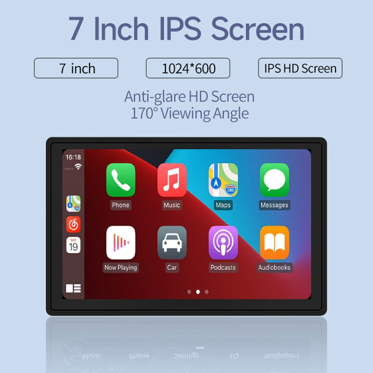 X70-1 Car 7 inch IPS Portable Smart Screen Wireless Screen Projection Carplay Android Auto(Black) - Car Monitor by PMC TechLife | Online Shopping South Africa | PMC TechLife | Buy Now Pay Later Mobicred