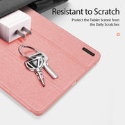 For Samsung Galaxy Tab S9 FE DUX DUCIS Domo Series Magnetic Flip Leather Tablet Case(Pink)