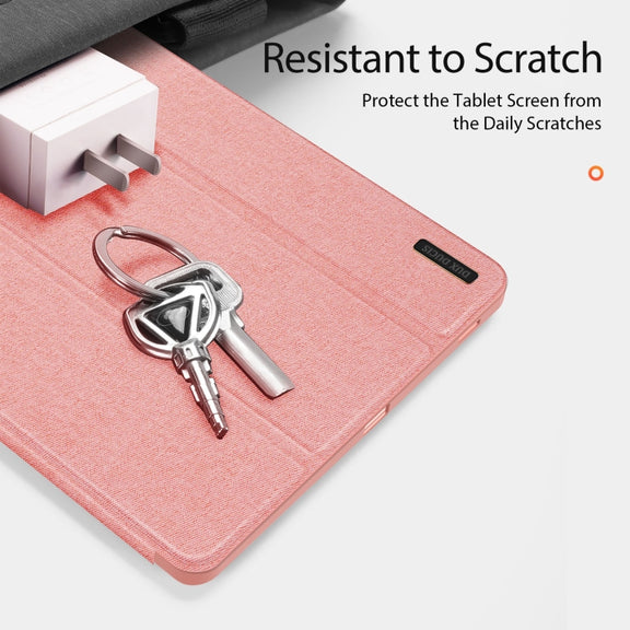 For Samsung Galaxy Tab S9 FE DUX DUCIS Domo Series Magnetic Flip Leather Tablet Case(Pink)