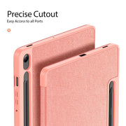 For Samsung Galaxy Tab S9 FE DUX DUCIS Domo Series Magnetic Flip Leather Tablet Case(Pink)