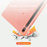 For Samsung Galaxy Tab S9 FE DUX DUCIS Domo Series Magnetic Flip Leather Tablet Case(Pink)