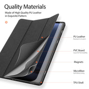 For Samsung Galaxy Tab S9 FE+ DUX DUCIS Domo Series Magnetic Flip Leather Tablet Case(Black)