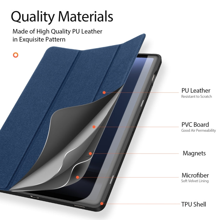 For Samsung Galaxy Tab S9 FE+ DUX DUCIS Domo Series Magnetic Flip Leather Tablet Case(Blue) - free shipping - PMC Jewellery - Order now!