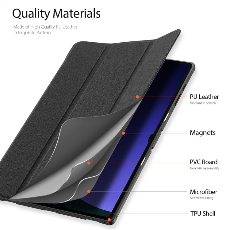 For Samsung Galaxy Tab S10 Ultra DUX DUCIS Domo Series Magnetic Flip Leather Tablet Case(Black) - free shipping - PMC Jewellery - Order now!