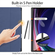 For Samsung Galaxy Tab S10 Ultra DUX DUCIS Domo Series Magnetic Flip Leather Tablet Case(Blue)