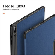 For Samsung Galaxy Tab S10 Ultra DUX DUCIS Domo Series Magnetic Flip Leather Tablet Case(Blue)