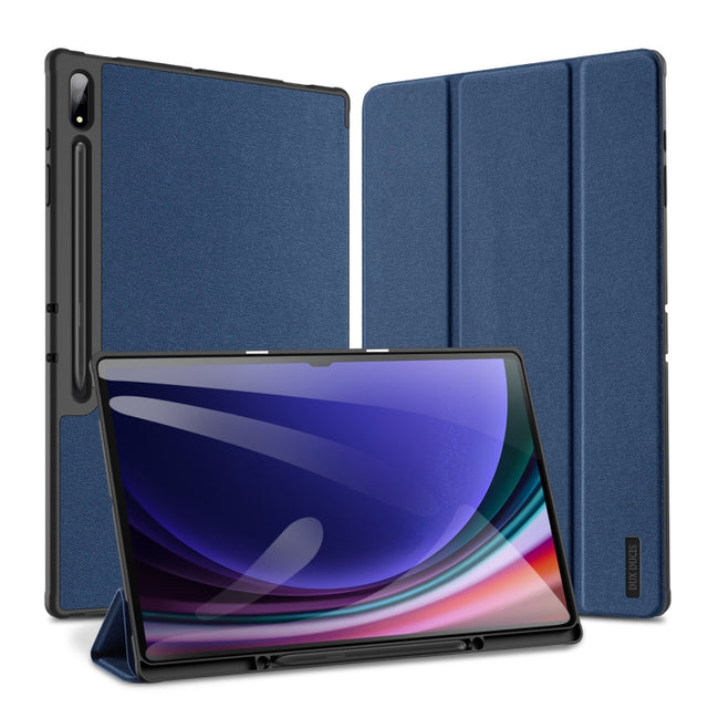 For Samsung Galaxy Tab S10 Ultra DUX DUCIS Domo Series Magnetic Flip Leather Tablet Case(Blue)