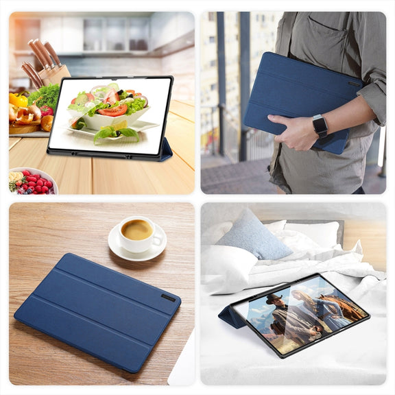 For Samsung Galaxy Tab S10 Ultra DUX DUCIS Domo Series Magnetic Flip Leather Tablet Case(Blue)
