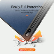 For Samsung Galaxy Tab S10 Ultra DUX DUCIS Domo Series Magnetic Flip Leather Tablet Case(Blue)