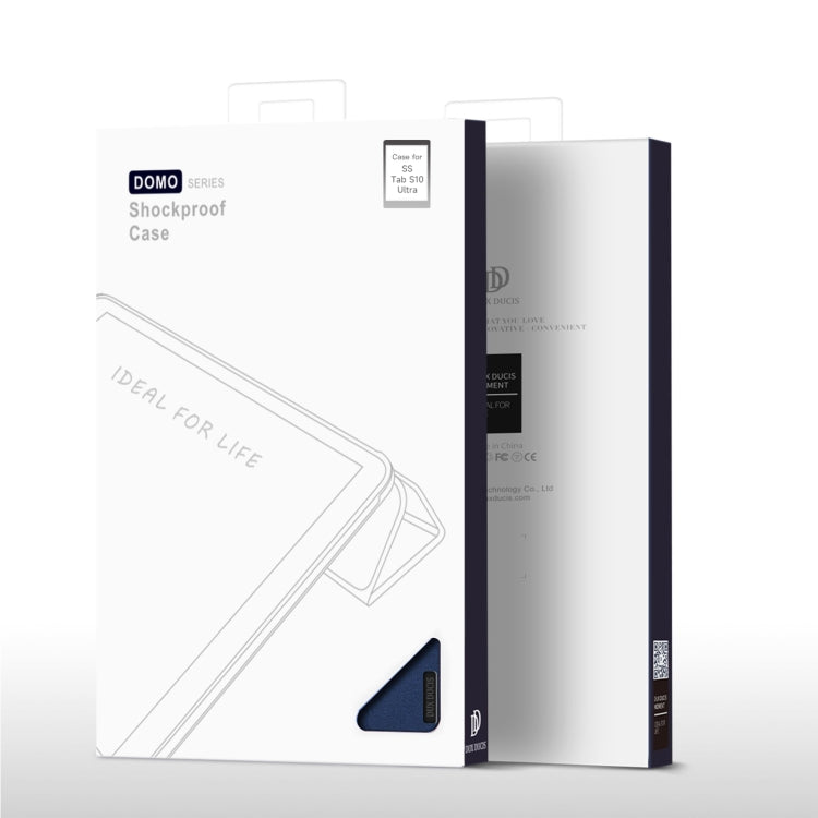 For Samsung Galaxy Tab S10 Ultra DUX DUCIS Domo Series Magnetic Flip Leather Tablet Case(Blue) - free shipping - PMC Jewellery - Order now!
