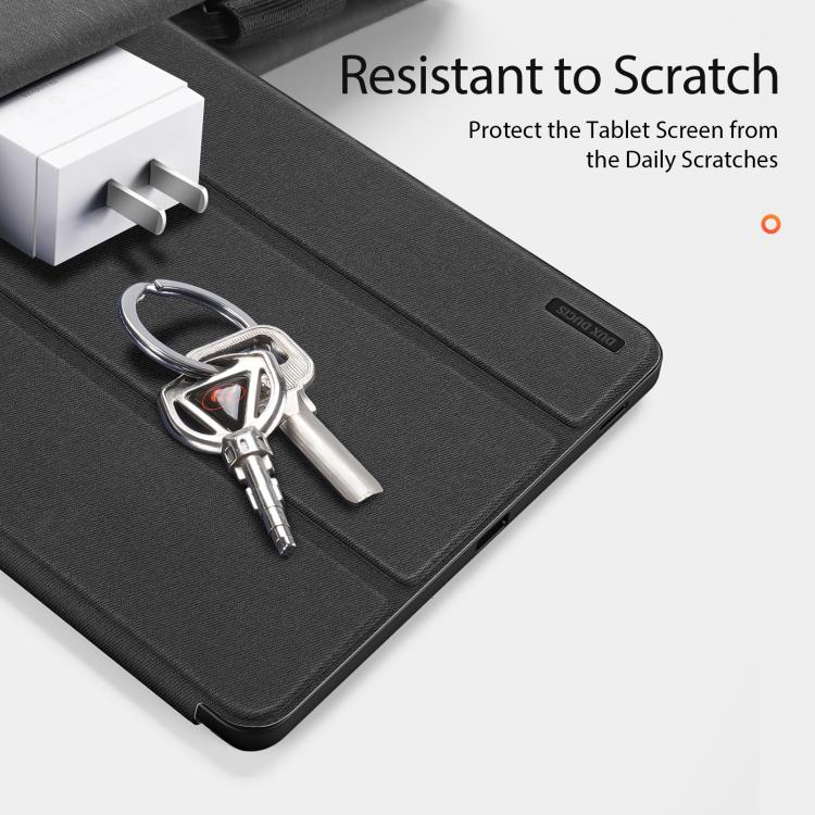 For Samsung Galaxy Tab S10 FE+ DUX DUCIS Domo Series Magnetic Flip Leather Tablet Case(Black)