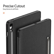 For Samsung Galaxy Tab S10 FE+ DUX DUCIS Domo Series Magnetic Flip Leather Tablet Case(Black)