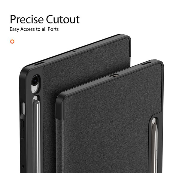 For Samsung Galaxy Tab S10 FE+ DUX DUCIS Domo Series Magnetic Flip Leather Tablet Case(Black)