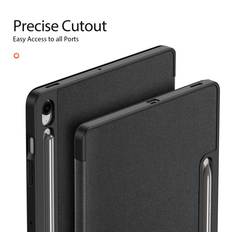For Samsung Galaxy Tab S10 FE+ DUX DUCIS Domo Series Magnetic Flip Leather Tablet Case(Black)