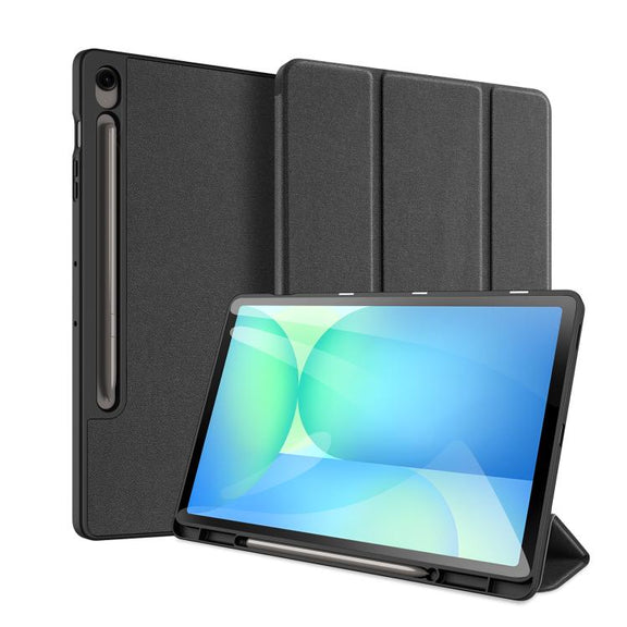 For Samsung Galaxy Tab S10 FE+ DUX DUCIS Domo Series Magnetic Flip Leather Tablet Case(Black)