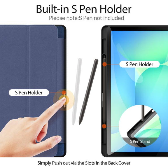 For Samsung Galaxy Tab S10 FE+ DUX DUCIS Domo Series Magnetic Flip Leather Tablet Case(Blue)