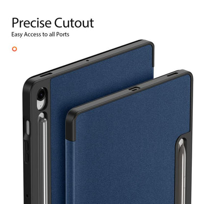 For Samsung Galaxy Tab S10 FE+ DUX DUCIS Domo Series Magnetic Flip Leather Tablet Case(Blue) - free shipping - PMC Jewellery - Order now!