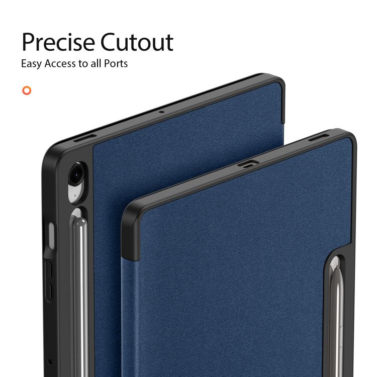 For Samsung Galaxy Tab S10 FE+ DUX DUCIS Domo Series Magnetic Flip Leather Tablet Case(Blue)