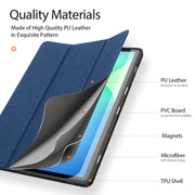 For Samsung Galaxy Tab S10 FE+ DUX DUCIS Domo Series Magnetic Flip Leather Tablet Case(Blue)