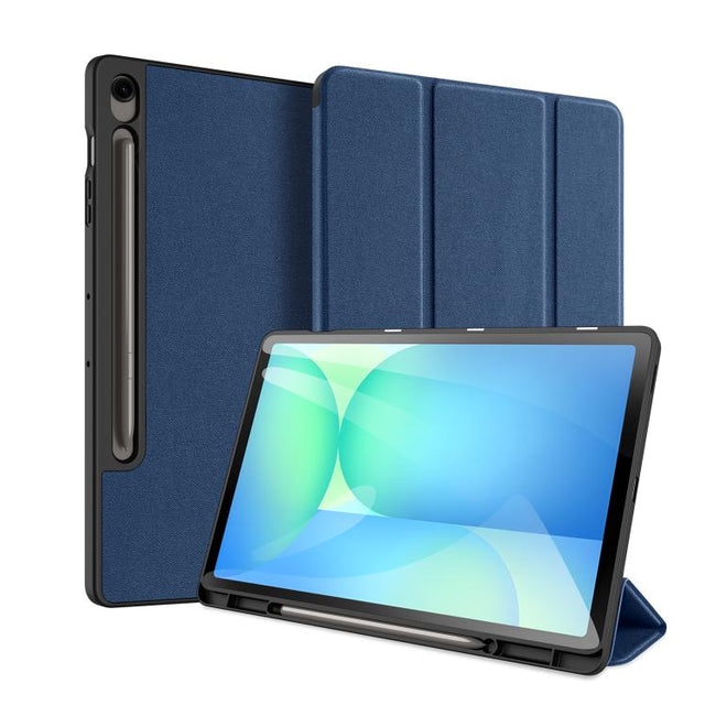 For Samsung Galaxy Tab S10 FE+ DUX DUCIS Domo Series Magnetic Flip Leather Tablet Case(Blue)