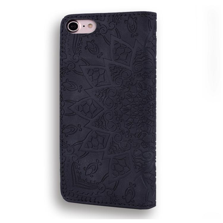 For iPhone 16e Mandala Embossed Dual-Fold Calf Leather Phone Case(Black) - free shipping - PMC TechLife - Order now!