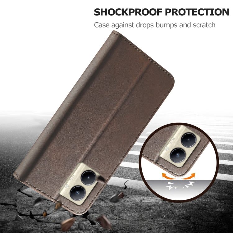 For Realme C33 2022 / C33 2023 LC.IMEEKE Calf Texture Horizontal Flip Leather Case(Brown) - Realme Cases by LC.IMEEKE | Online Shopping South Africa | PMC TechLife | Buy Now Pay Later Mobicred