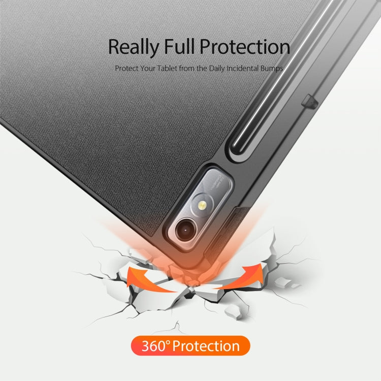 For Lenovo Tab P12 12.7 2023 DUX DUCIS Domo Series Magnetic Flip Leather Tablet Case(Black)