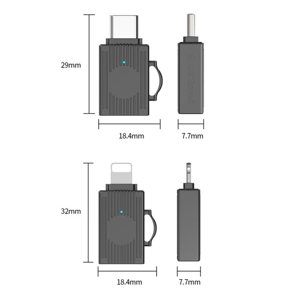 USB to 8 Pin Multifunction Travel Case Shape Apapter(Light Gold)