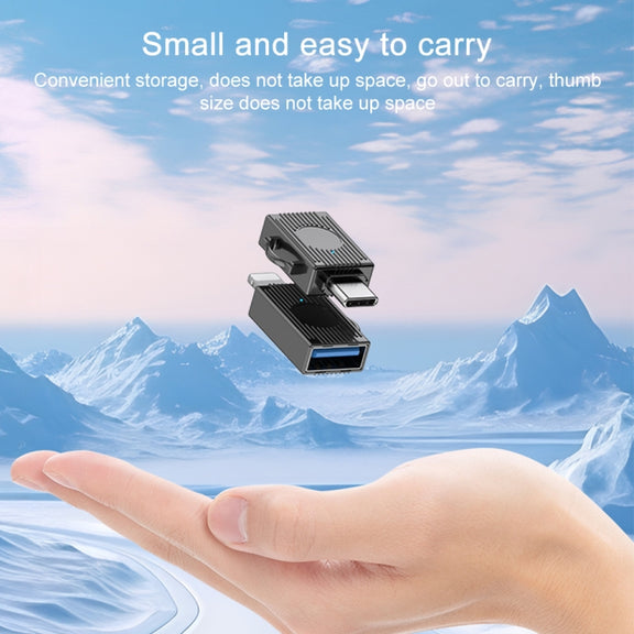 USB to 8 Pin Multifunction Travel Case Shape Apapter(Tarnish)