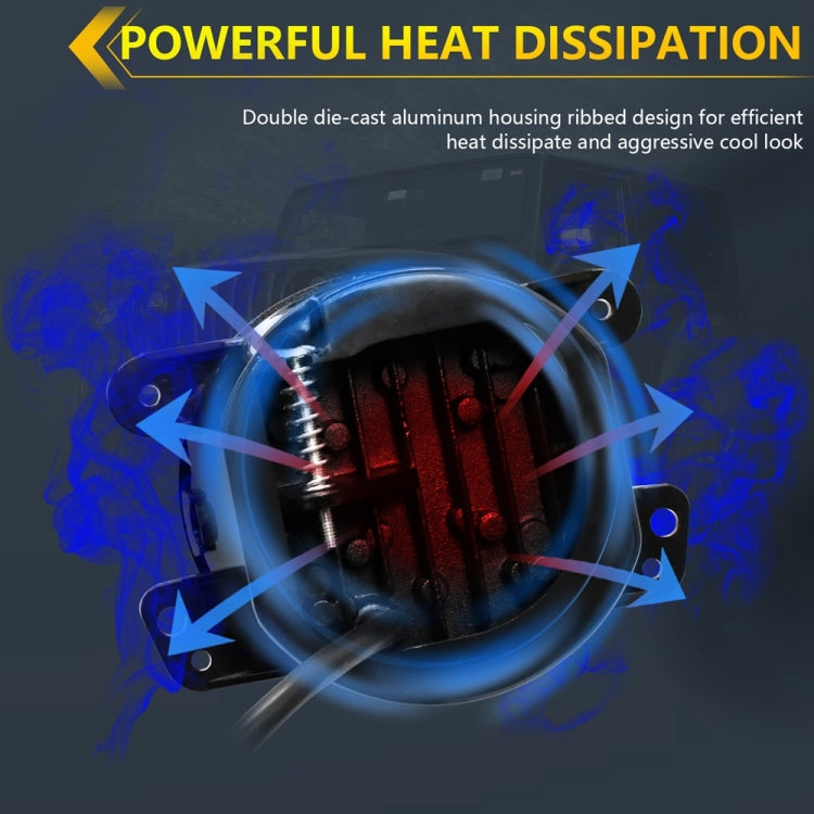 For Jeep Wrangler JK 2 Door 2007-2015 Y5 4 inch 1 Pair Light Guide Single Lens Fog Light(Yellow White) - Fog / Driving Lights by PMC TechLife | Online Shopping South Africa | PMC TechLife | Buy Now Pay Later Mobicred