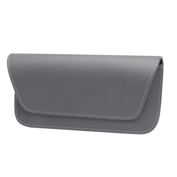 3064 Napa Texture Leather Car Glasses Storage Bag(Grey) - Sunglasses & Glasses Clips by PMC TechLife | Online Shopping South Africa | PMC TechLife | Buy Now Pay Later Mobicred