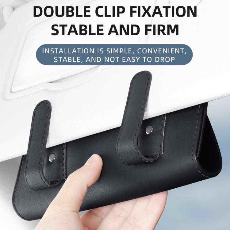 3064 Napa Texture Leather Car Glasses Storage Bag(Black) - Sunglasses & Glasses Clips by PMC TechLife | Online Shopping South Africa | PMC TechLife | Buy Now Pay Later Mobicred