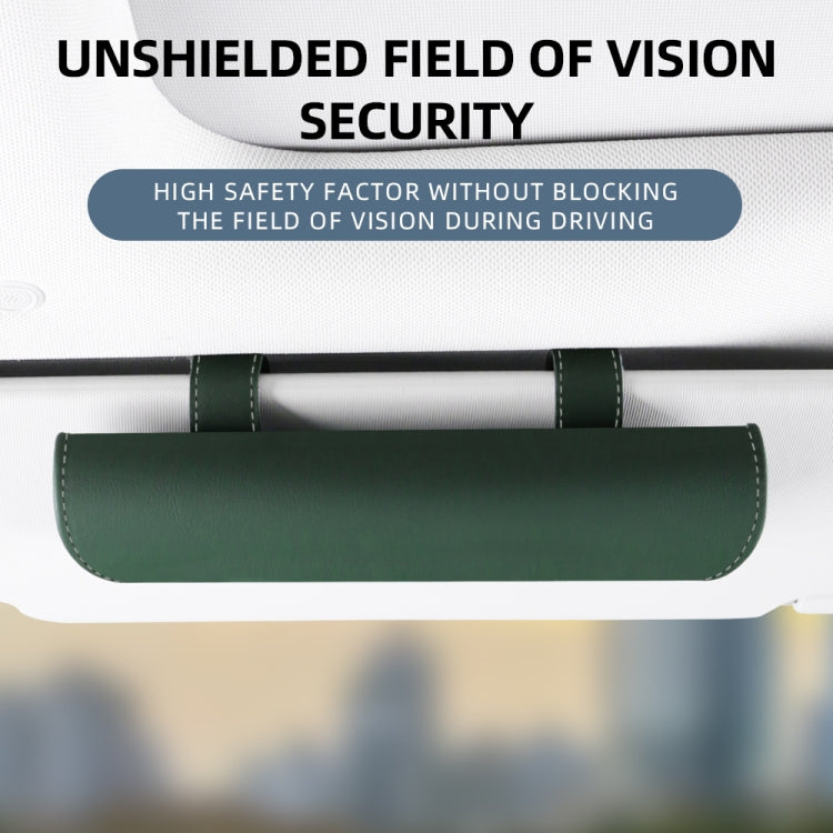 3064 Napa Texture Leather Car Glasses Storage Bag(Grey) - Sunglasses & Glasses Clips by PMC TechLife | Online Shopping South Africa | PMC TechLife | Buy Now Pay Later Mobicred