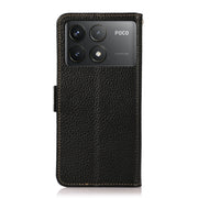 For Xiaomi Redmi K70 KHAZNEH Side-Magnetic Litchi Genuine Leather RFID Phone Case(Black)