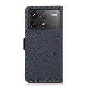 For Xiaomi Redmi K70 KHAZNEH Side-Magnetic Litchi Genuine Leather RFID Phone Case(Blue)