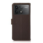 For Xiaomi Redmi K70 KHAZNEH Side-Magnetic Litchi Genuine Leather RFID Phone Case(Brown)