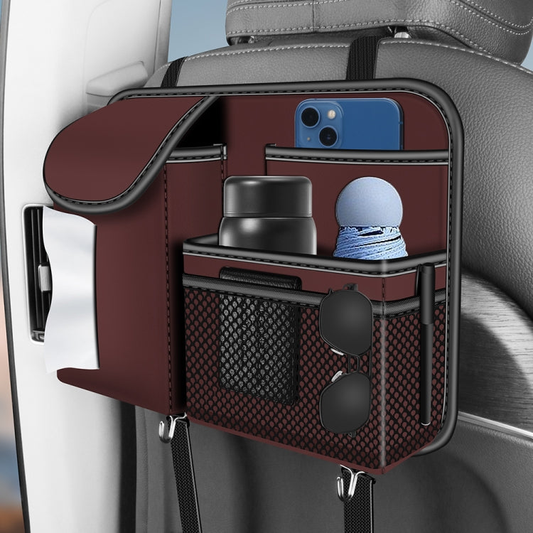 3087 Napa Texture Leather Car Seat Back Storage Bag(Red) - Stowing Tidying by PMC TechLife | Online Shopping South Africa | PMC TechLife | Buy Now Pay Later Mobicred