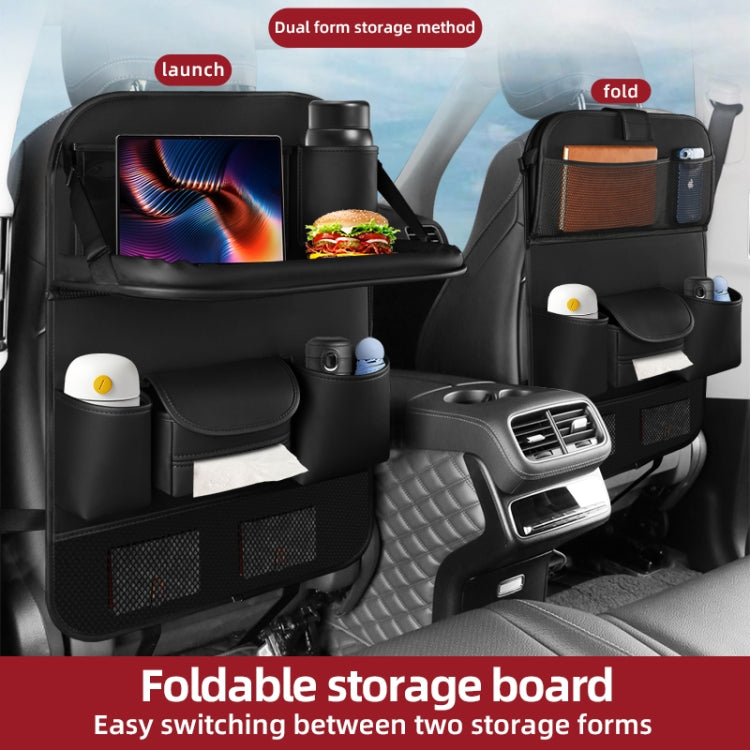 4041 Napa Texture Leather Car Seat Back Storage Bag Folding Dining Table(Brown) - Stowing Tidying by PMC TechLife | Online Shopping South Africa | PMC TechLife | Buy Now Pay Later Mobicred