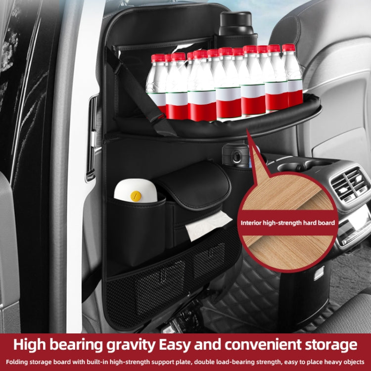 4041 Napa Texture Leather Car Seat Back Storage Bag Folding Dining Table(Brown) - Stowing Tidying by PMC TechLife | Online Shopping South Africa | PMC TechLife | Buy Now Pay Later Mobicred
