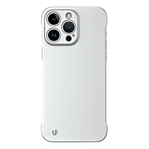 For iPhone 14 Pro Frameless Metallic Paint Hybrid PC Phone Case(Space Silver)