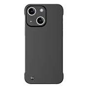 For iPhone 13 Frameless Metallic Paint Hybrid PC Phone Case(Matte Black)