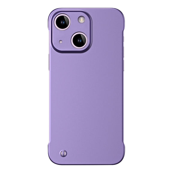 For iPhone 13 mini Frameless Metallic Paint Hybrid PC Phone Case(Deep Purple)