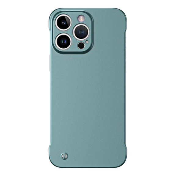 For iPhone 12 Pro Max Frameless Metallic Paint Hybrid PC Phone Case(Green)