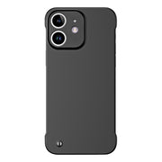 For iPhone 12 mini Frameless Metallic Paint Hybrid PC Phone Case(Matte Black)